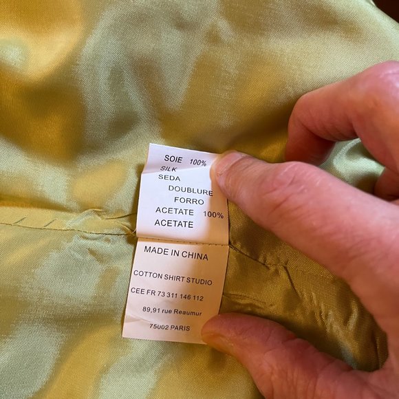 Renato Mucci Green Silk Cocktail Jacket S 42 V Neck and Wide Collar - Picture 10 of 14